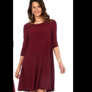 NEW Nina Leonard Burgundy dress